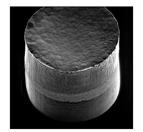 Plated alloy pillar micro image of solder bump plating